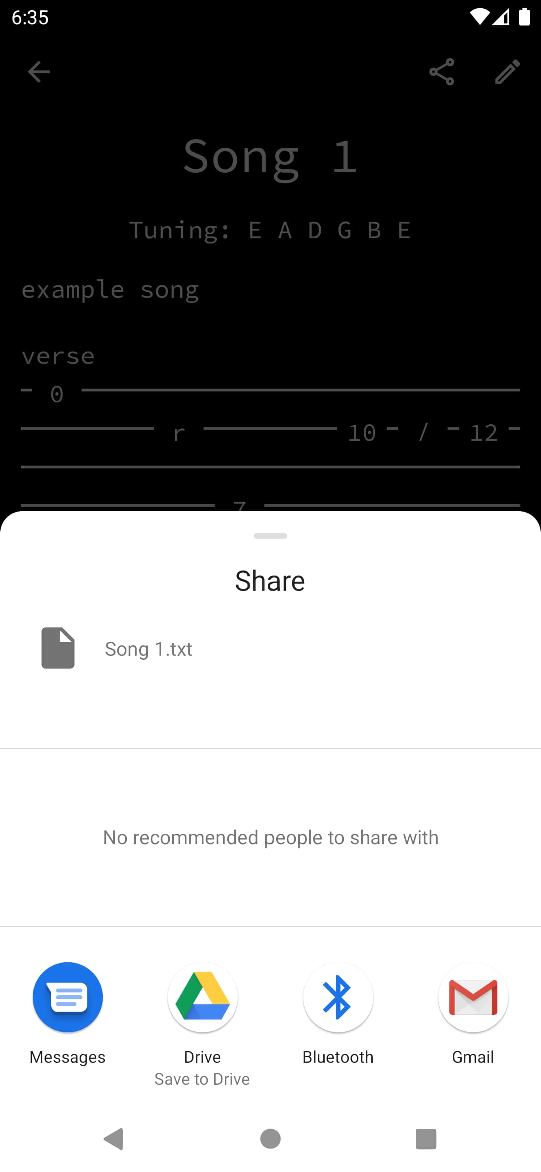 a screenshot of the sharing interface